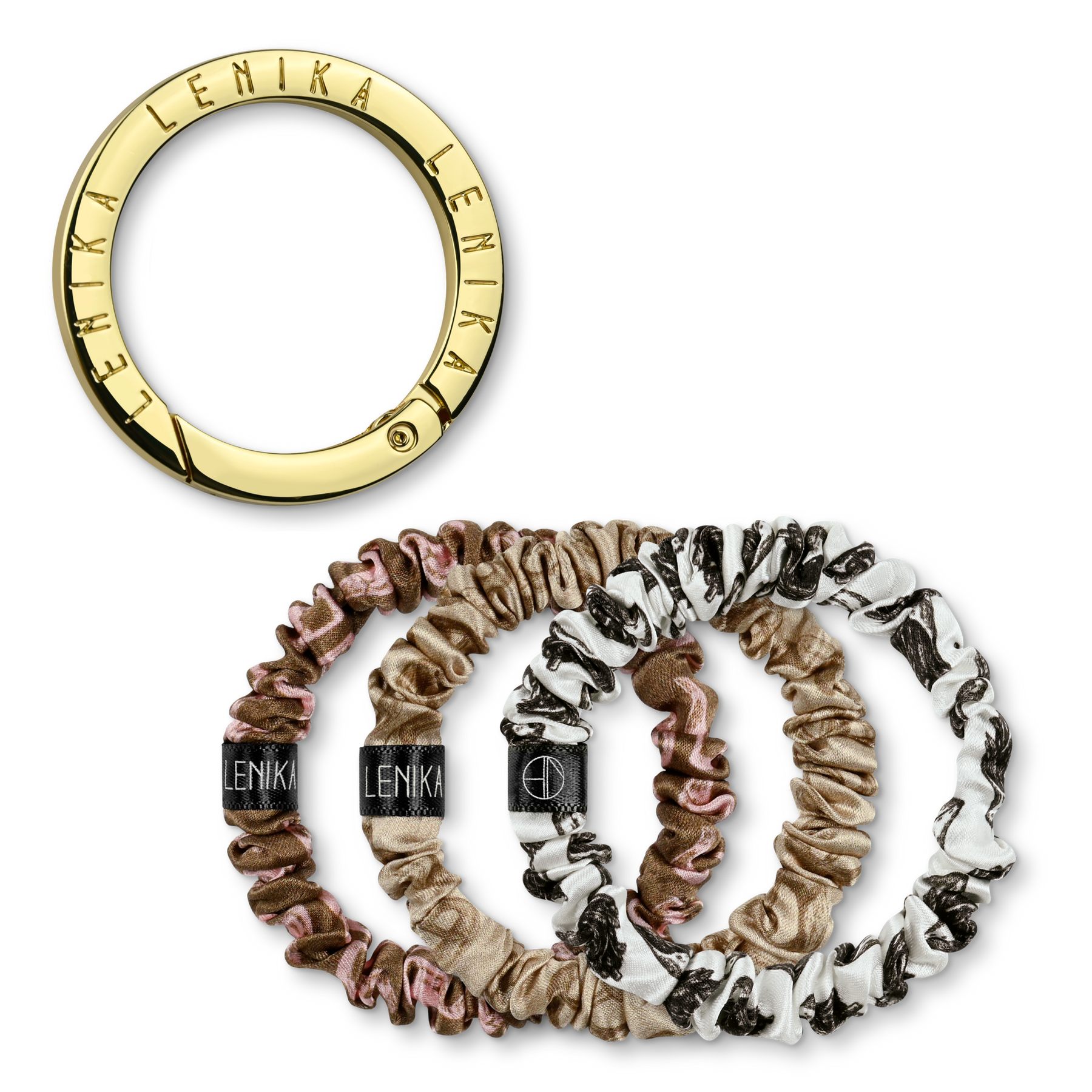 SET OF 1 EDITION (3 SCRUNCHIES) & 1 CLIP "GOLD"
