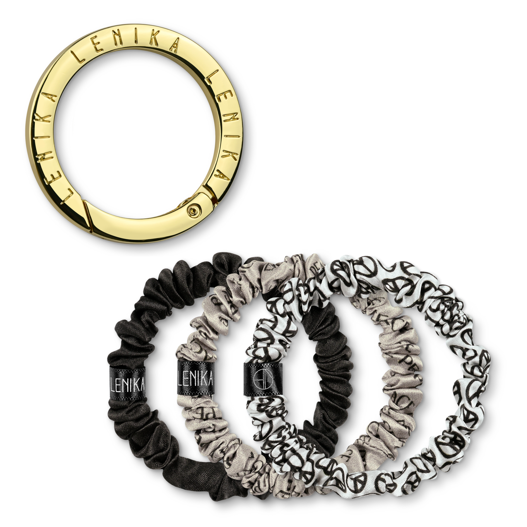 SET OF 1 EDITION (3 SCRUNCHIES) & 1 CLIP "GOLD"