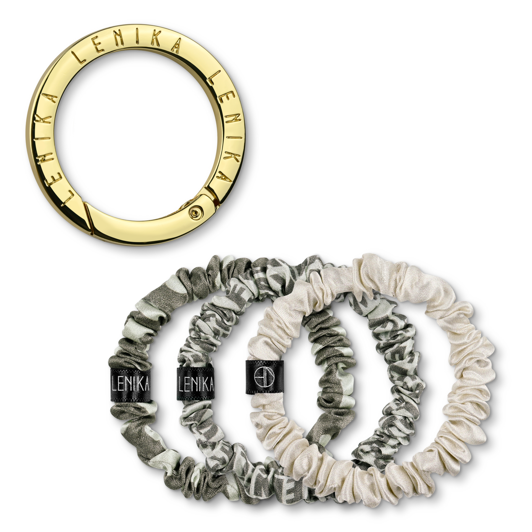 SET OF 1 EDITION (3 SCRUNCHIES) & 1 CLIP "GOLD"