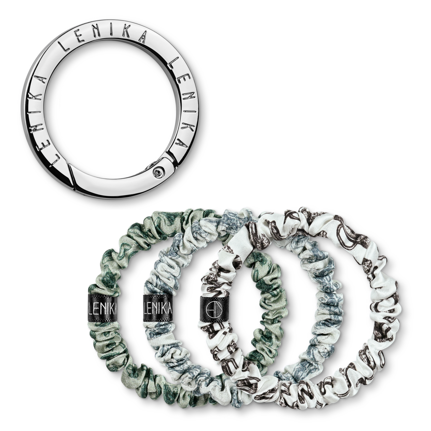 SET OF 1 EDITION (3 SCRUNCHIES) & 1 CLIP "SILBER"