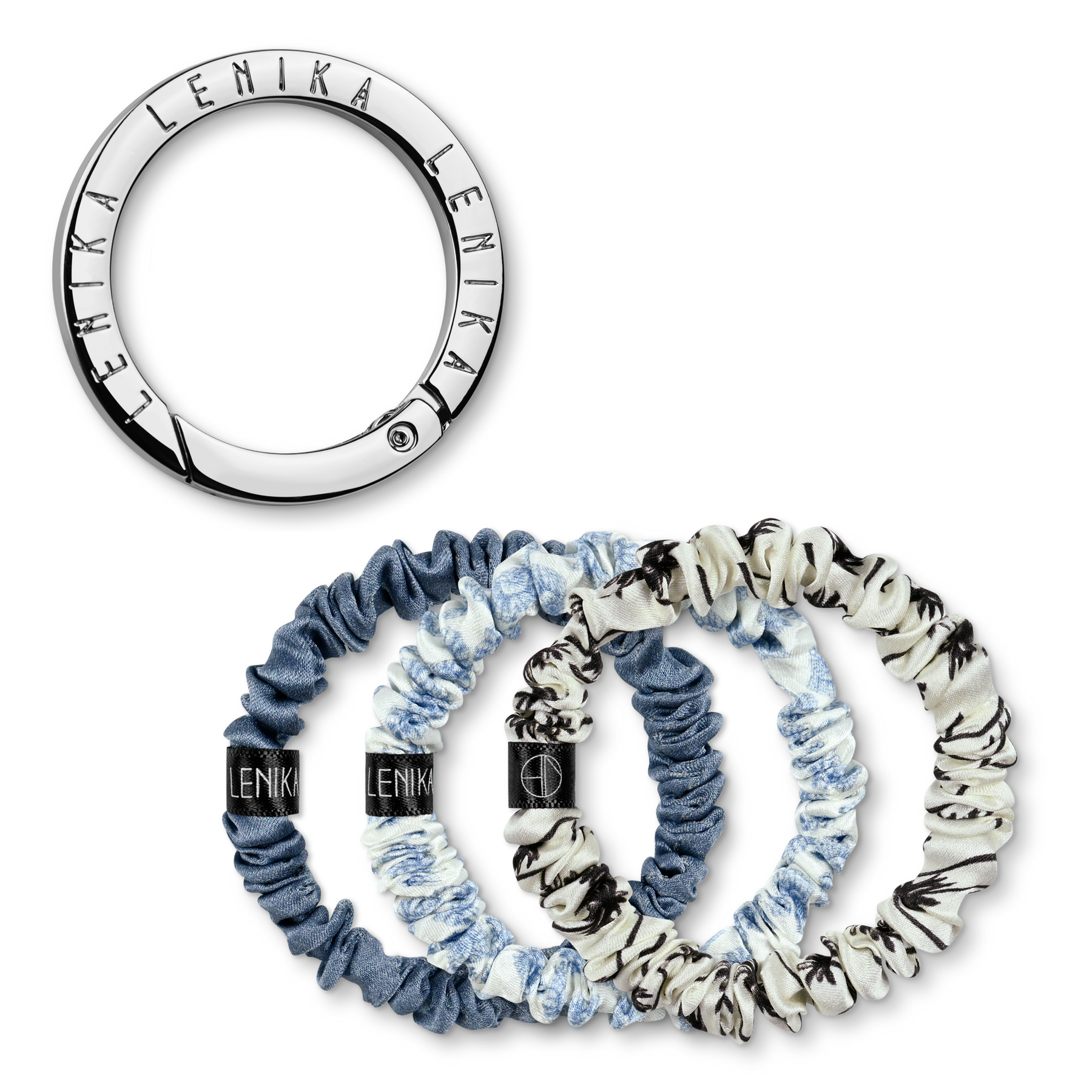 SET OF 1 EDITION (3 SCRUNCHIES) & 1 CLIP "SILBER"