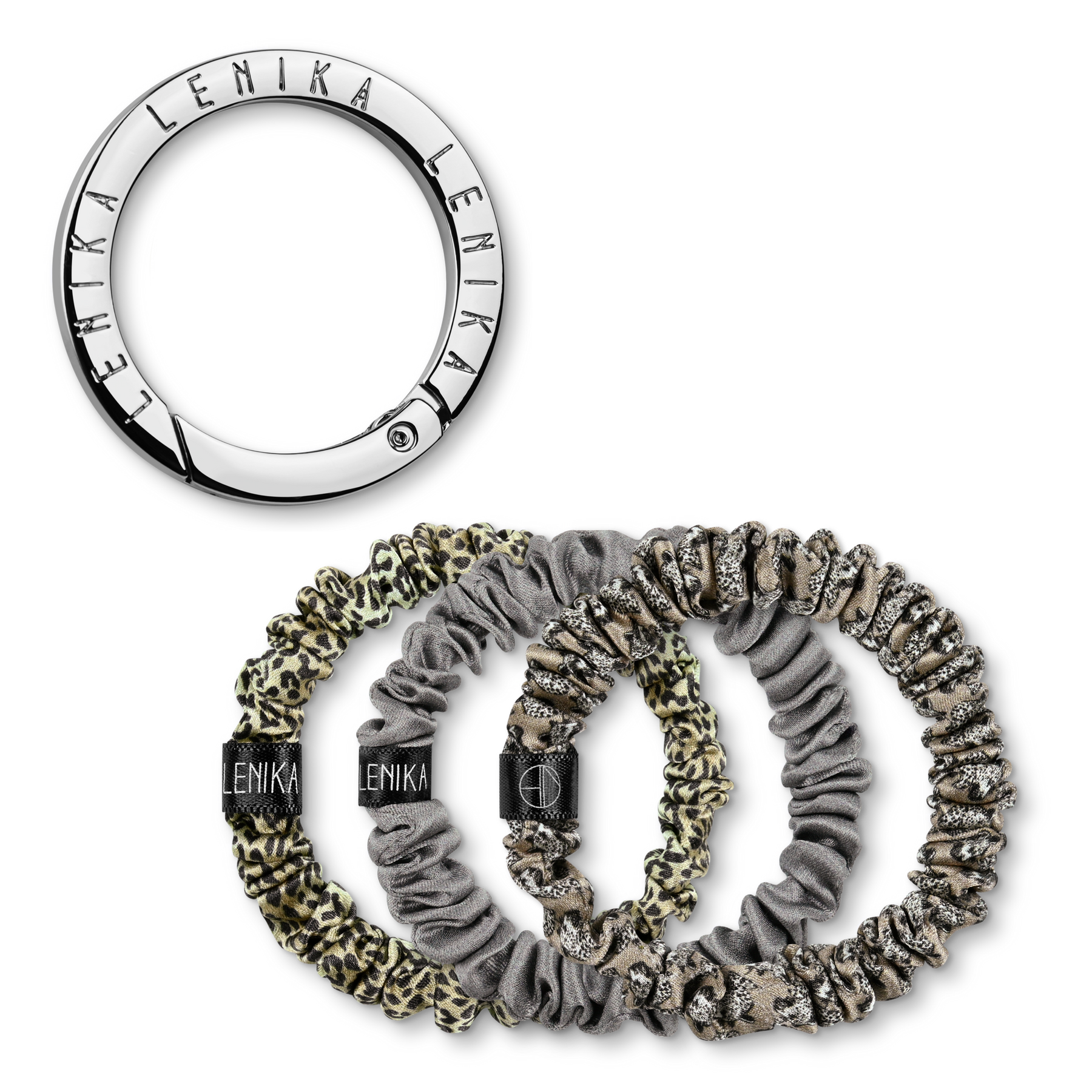 SET OF 1 EDITION (3 SCRUNCHIES) & 1 CLIP "SILBER"
