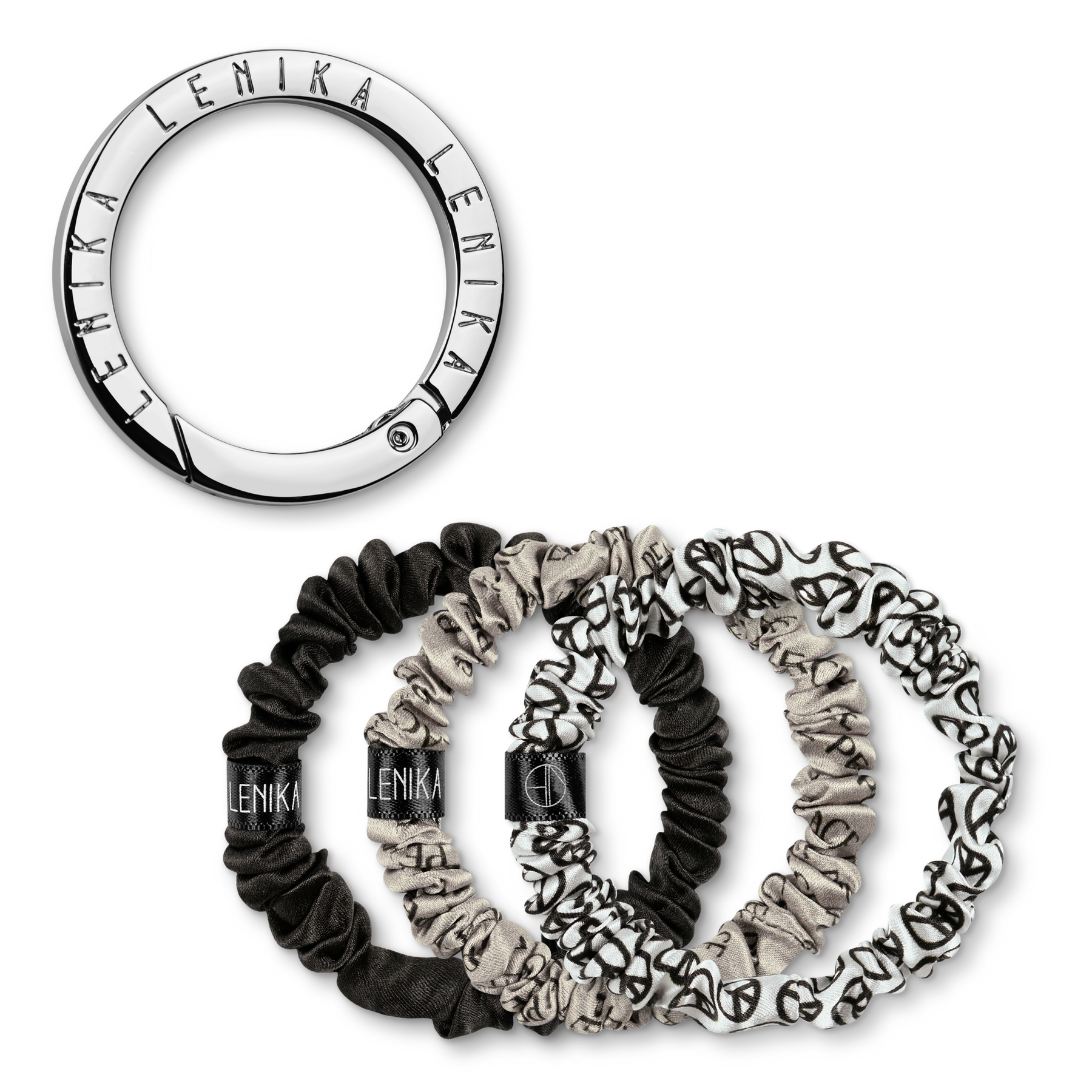 SET OF 1 EDITION (3 SCRUNCHIES) & 1 CLIP "SILBER"