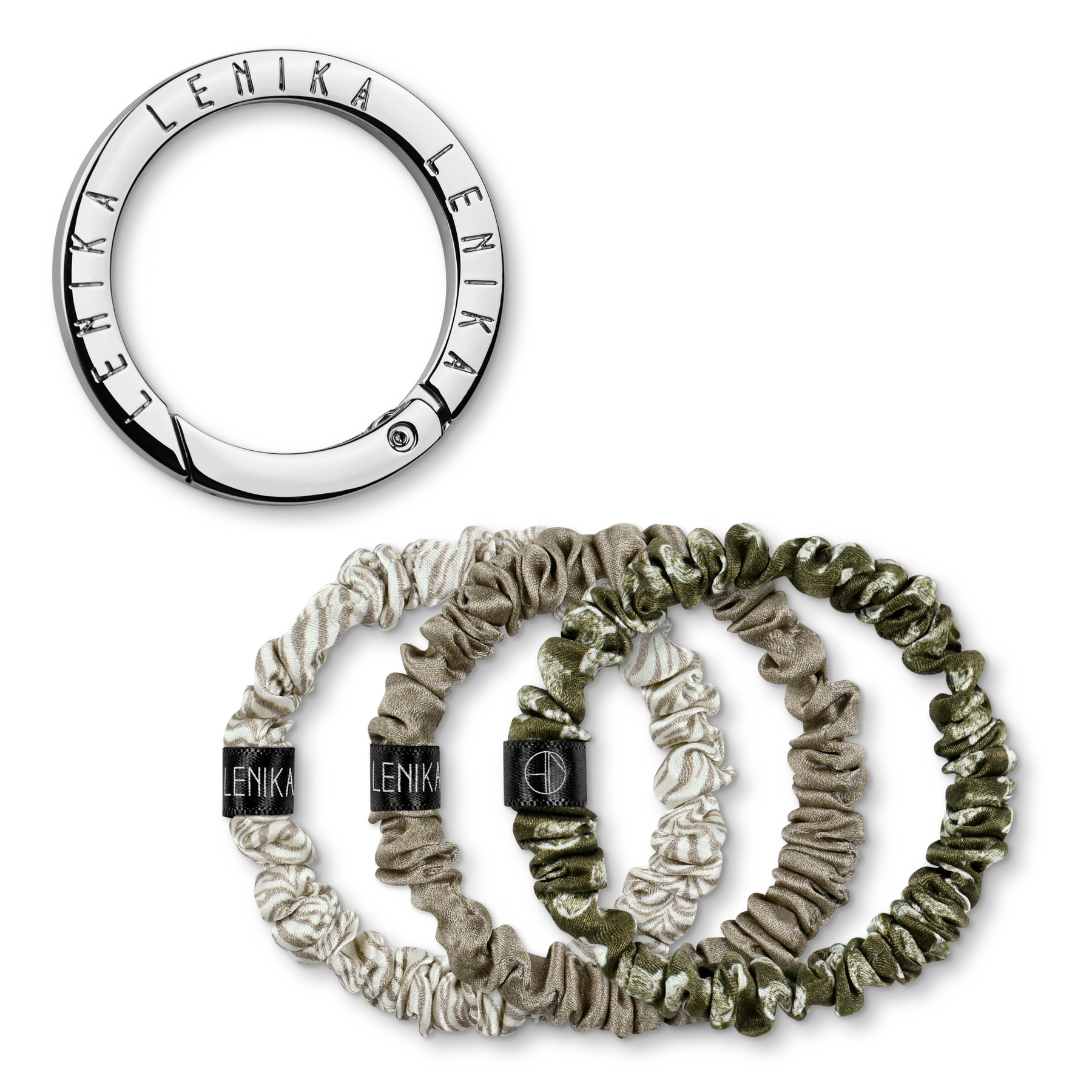 SET OF 1 EDITION (3 SCRUNCHIES) & 1 CLIP "SILBER"