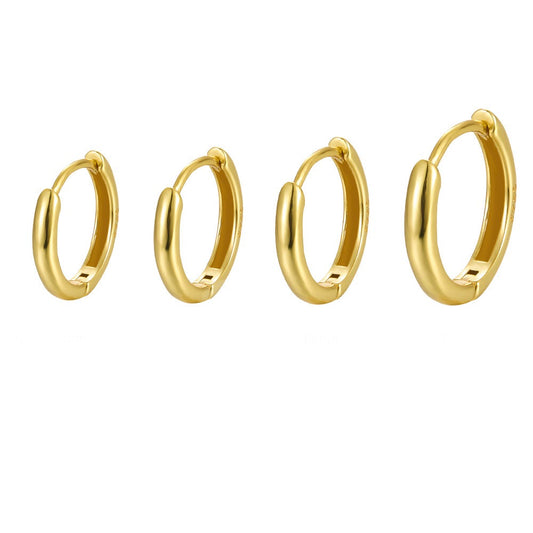 Zarte Creolen "forever" aus 925er Silber mit 18k Vergoldung, Größen: XS-L