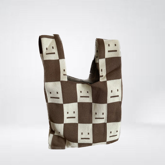 Bag "Faces" in beige &amp; brown