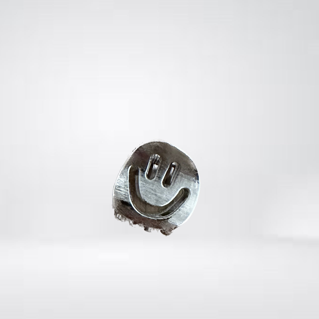 Mini Haarklammer "Smiley" aus Metall in silber