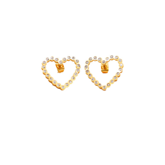 Stecker Ohrring "Full of Love" aus 925er Silber mit 18K-Vergoldung