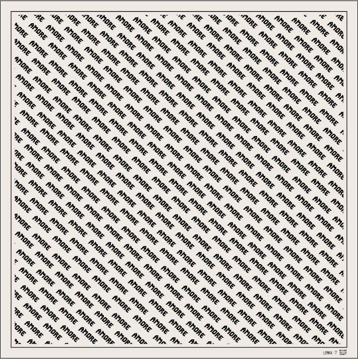 KOLLAB Tuch „AMORE" aus Bio-Baumwolle von LENIKA x BLACK WHITE GREY 2023