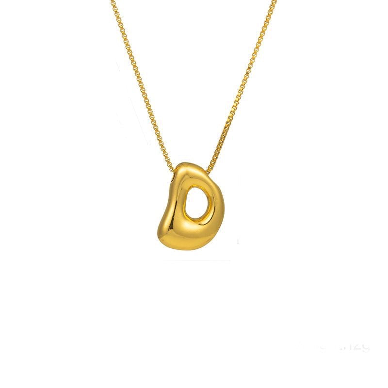 Golden letter necklace with pendant "AZ", 18K gold plating