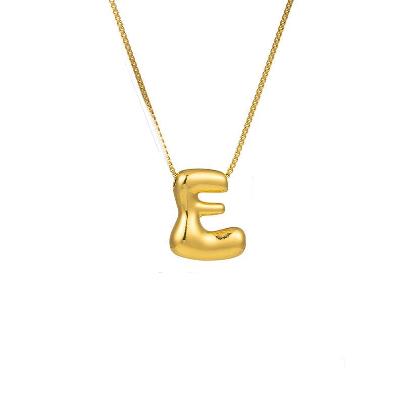 Golden letter necklace with pendant "AZ", 18K gold plating