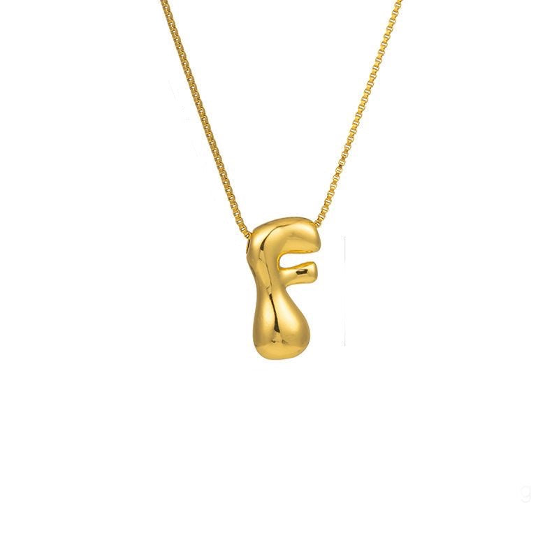 Golden letter necklace with pendant "AZ", 18K gold plating