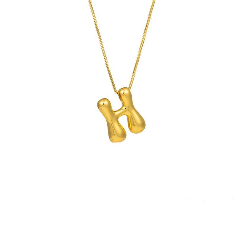 Golden letter necklace with pendant "AZ", 18K gold plating