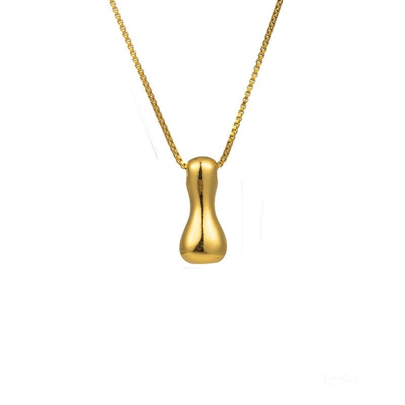 Golden letter necklace with pendant "AZ", 18K gold plating