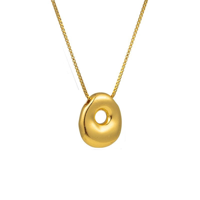 Golden letter necklace with pendant "AZ", 18K gold plating