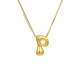 Golden letter necklace with pendant "AZ", 18K gold plating