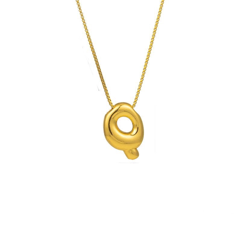 Golden letter necklace with pendant "AZ", 18K gold plating