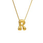Golden letter necklace with pendant "AZ", 18K gold plating