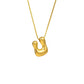 Golden letter necklace with pendant "AZ", 18K gold plating