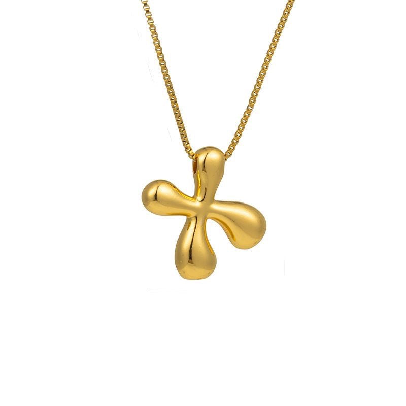 Golden letter necklace with pendant "AZ", 18K gold plating
