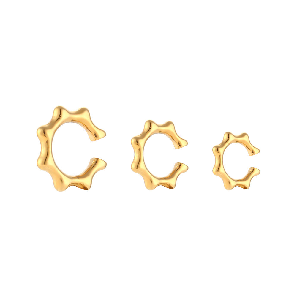 Earcuff "Timeless" in gold, in three sizes, 18K gold plating