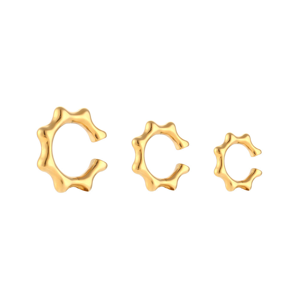 Earcuff "Timeless" in gold, in drei Größen, 18K-Vergoldung