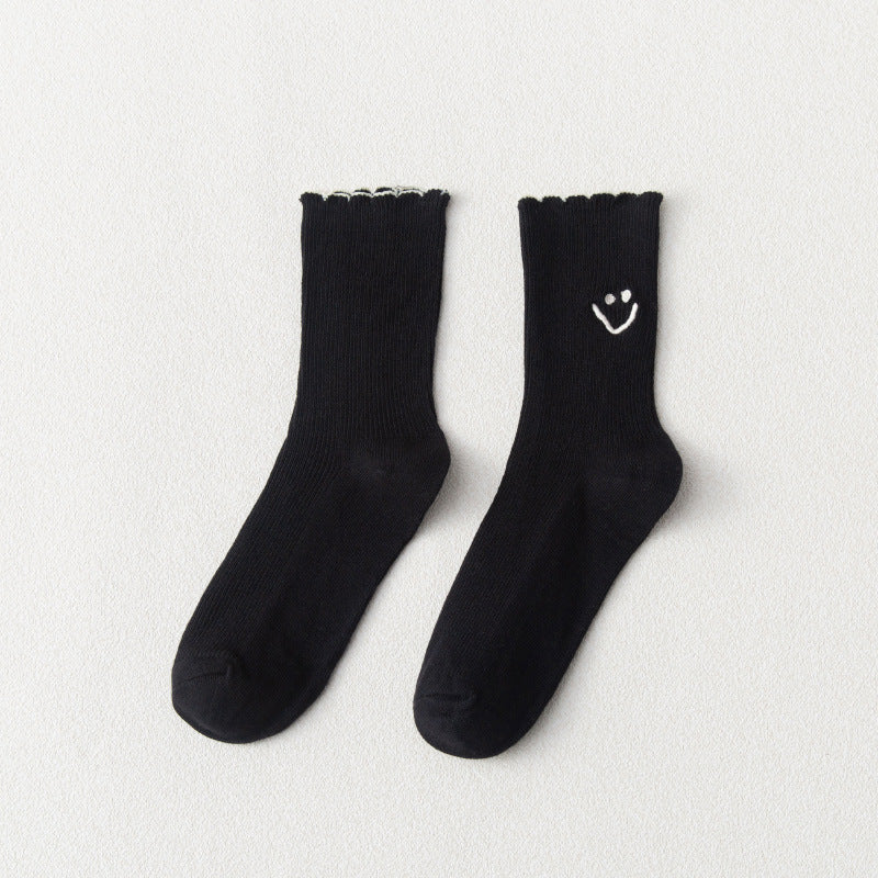 Smiley Socken "Sticky Smiley" in schwarz