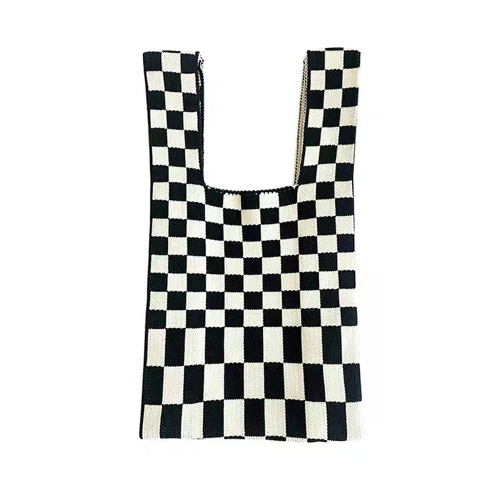 Checked Tasche "Marten" in Schwarz & Weiß