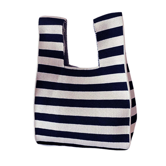 Gestreifte Tasche "Emil" in Schwarz & Weiß