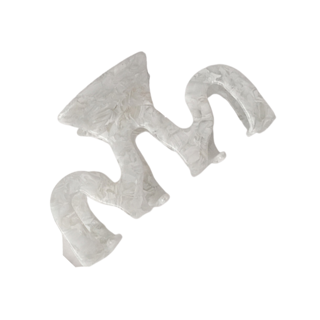 Haarklammer "Neo" in Weiß mit durchsichtigen Elementen