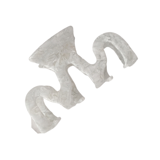 Haarklammer "Neo" in Weiß mit durchsichtigen Elementen