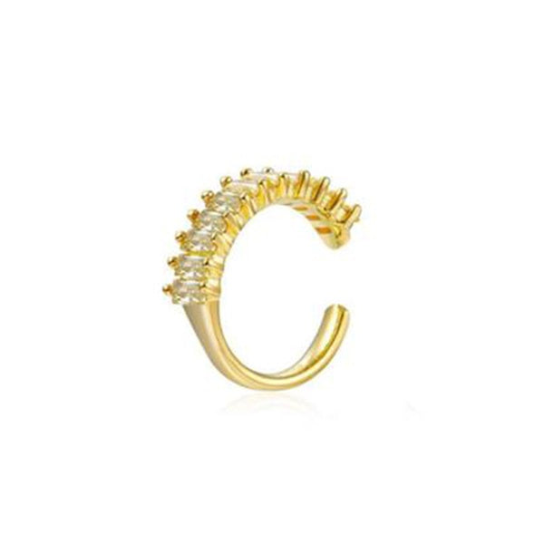 Ear Cuff "Liva" mit weißen Ziersteinen in Kranzform mit Diamant-Fassung