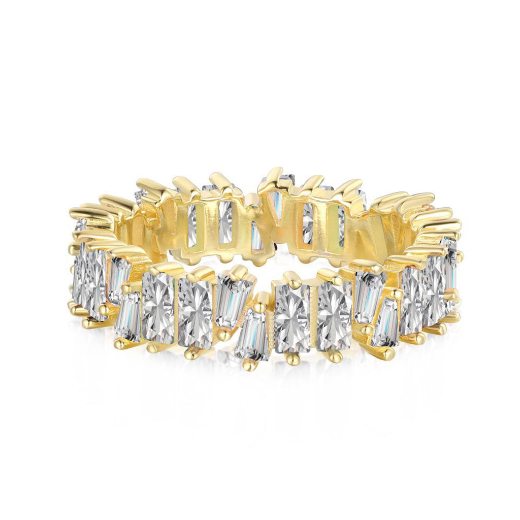 18k-Vergoldeter 925er-Echtsilber Ring "Alegra" mit Zirkonia